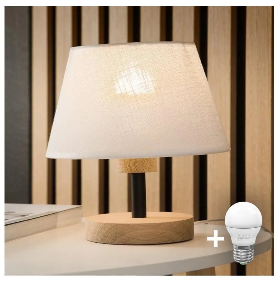 Brilagi - LED Lampa stołowa ANTHONY 1xE14/40W/230V dąb/biały