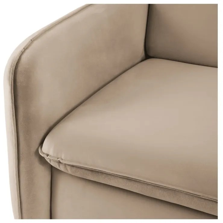 Beżowa aksamitna rozkładana sofa 194 cm Vienna – Cosmopolitan Design