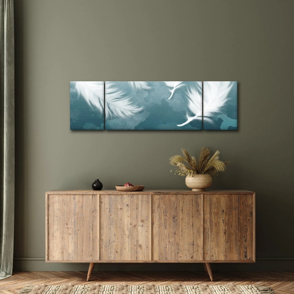 Obraz - Białe pióro (170x50 cm)