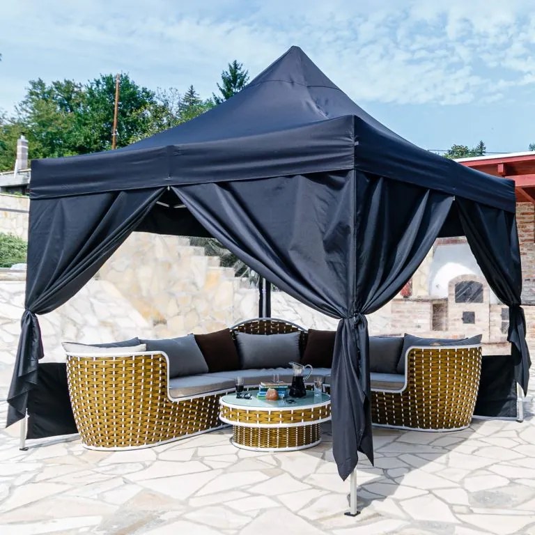 INSTENT PRO Namiot ogrodowy 3 x 3 m, czarny + 4 boki
