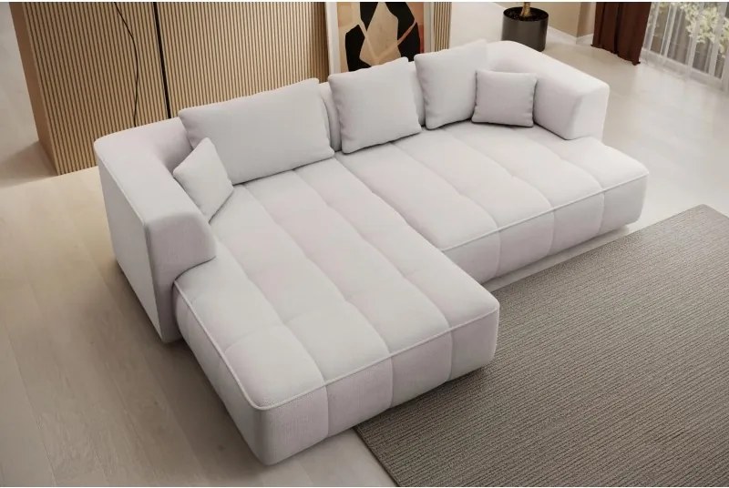 Narożnik ALBIO S Lewostronny z elektryczną regulacją siedziska, funkcja spania, wolnostojący w tkaninie EDEN 02 WERSAL