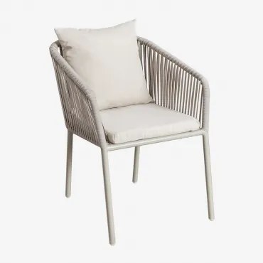 Zestaw 2 Krzeseł Jadalnianych Z Podłokietnikami Z Plecionej Liny Arhiza Classic Awokado - Sklum