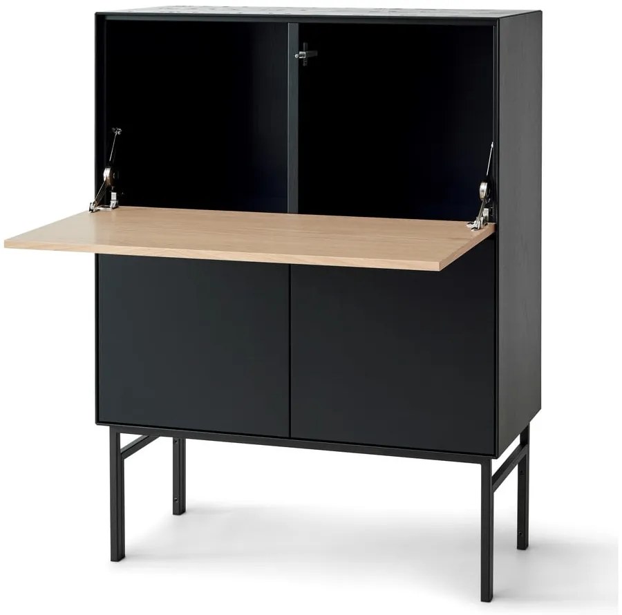 Czarny barek w dekorze dębu 91x111 cm Edge – Hammel Furniture