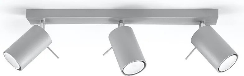 Plafony nowoczesny Briix, stal - 3 źródło światła 4000K - L.45 x H.16 cm - szary