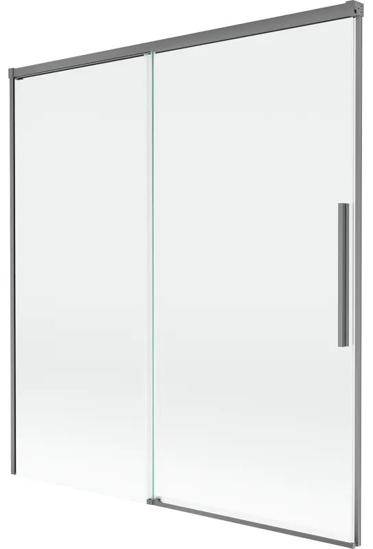 Mexen Rox parawan nawannowy 2-skrzydłowy rozsuwany 150 x 150 cm, transparent, gun metal - 8C9-150-001-95-00