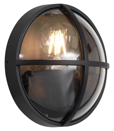 Zewnetrzna Zewnętrzna lampa ścienna czarna okrągła IP65 - TargetPrzemysłowy Oswietlenie zewnetrzne