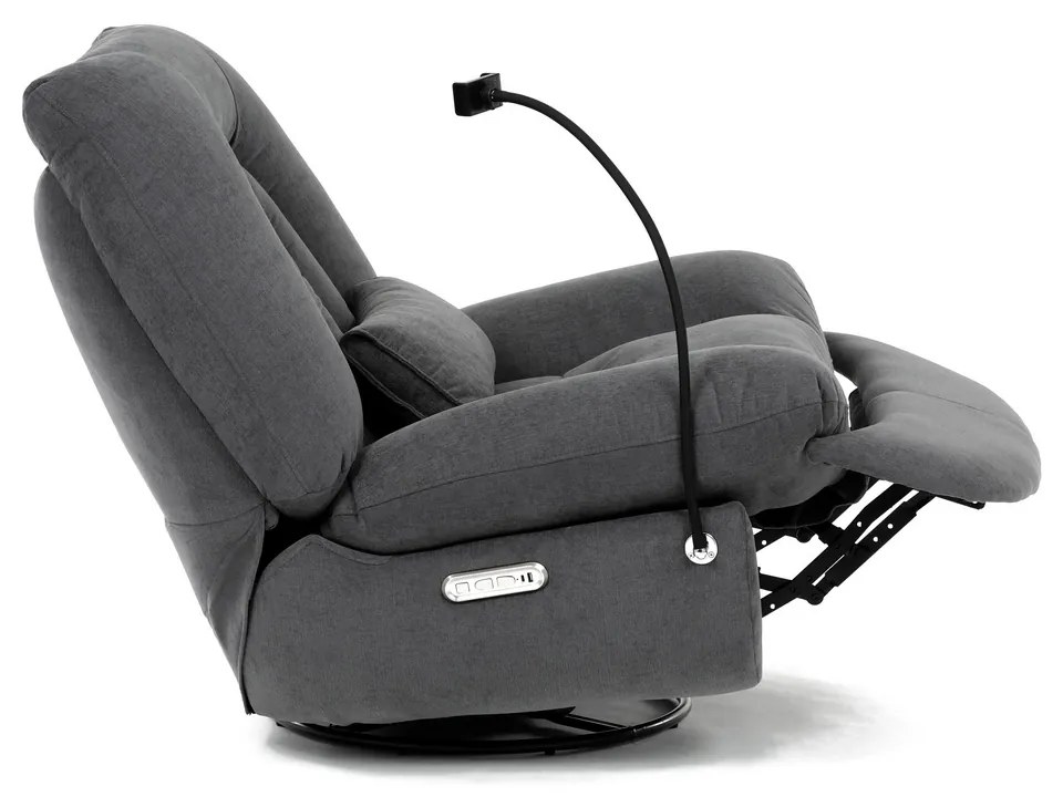 Elektryczny fotel z wbudowanym sterowaniem, szary