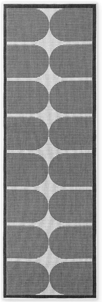Dywan zewnętrzny dwustronny Duet kremowo-czarny 80 cm x 250 cm