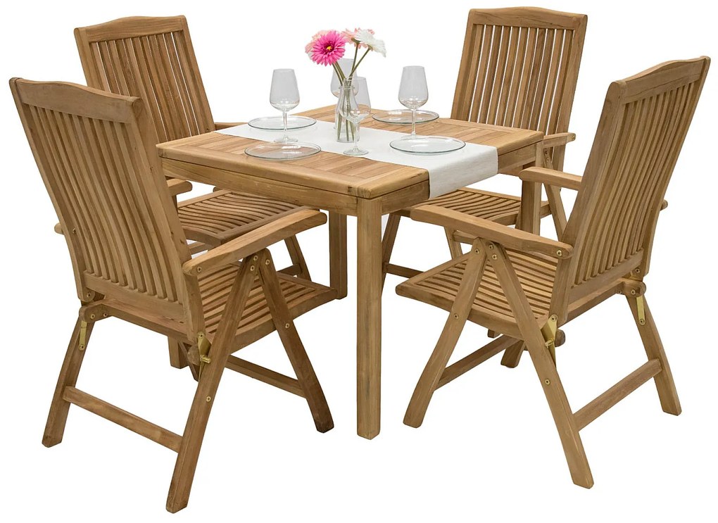 Zestaw ogrodowy teak LAGUNA QUATRO 1 + 4