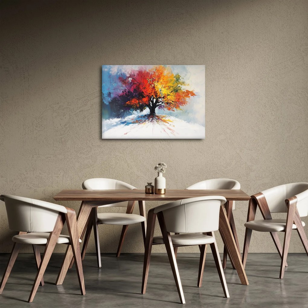 Obraz - Kolorowe drzewo (70x50 cm)