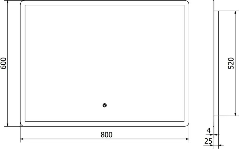 Mexen Navia lustro łazienkowe podświetlane 80 x 60 cm, LED 6000K, antypara - 9803-080-060-611-00