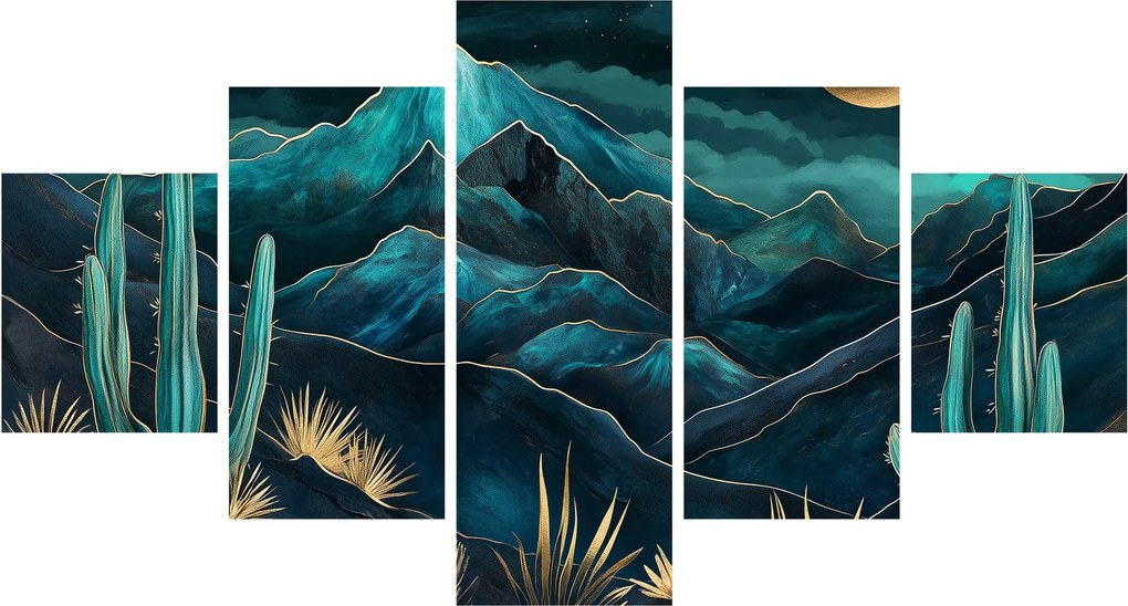 Obraz - Turkusowa noc (125x70 cm)