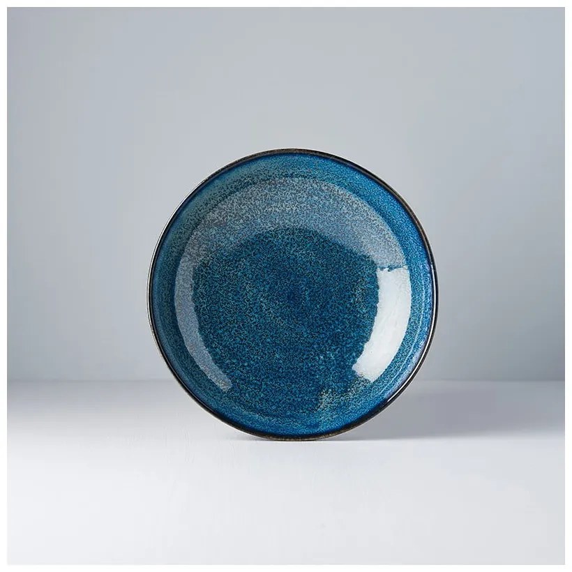 Niebieski głęboki talerz ceramiczny MIJ Indigo, ø 21 cm