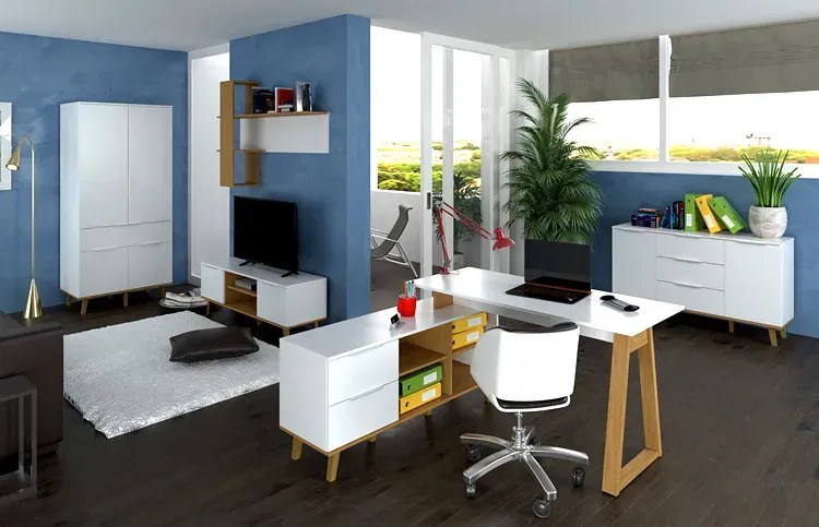 Duży półotwarty regał skandynawski E2-E29