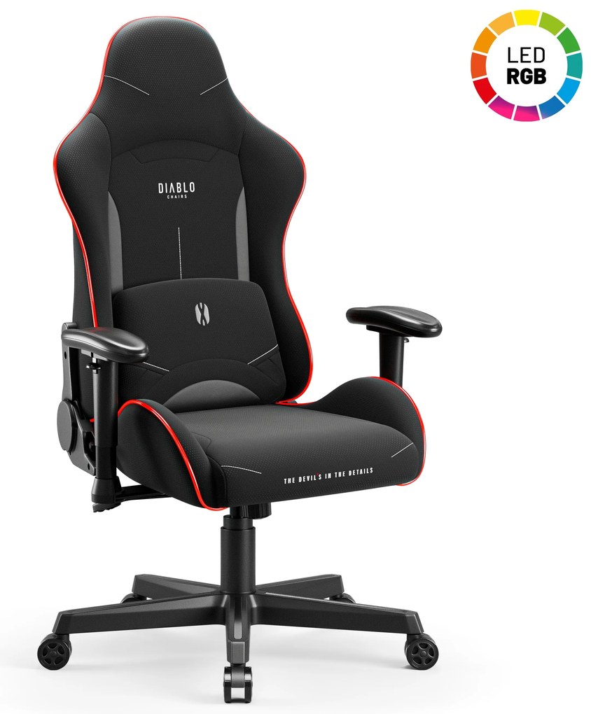 Fotel gamingowy LED RGB czarny Diablo X-Starter