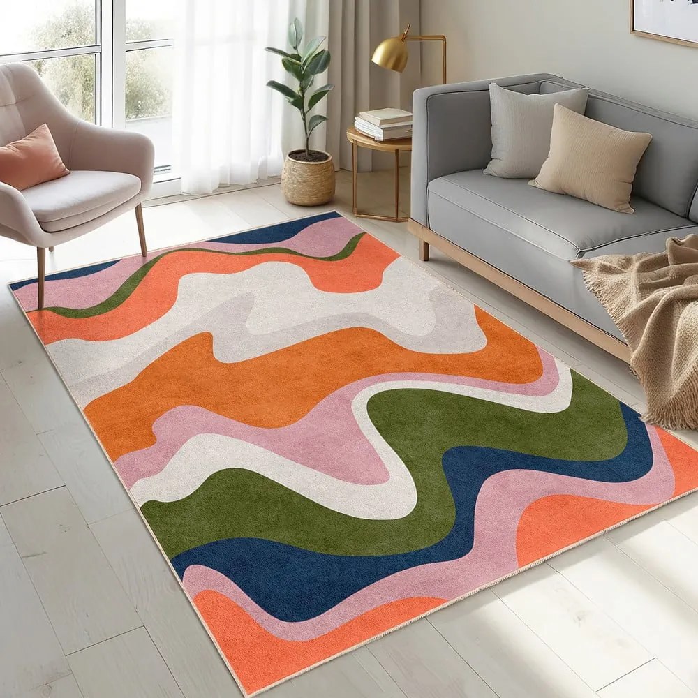Pomarańczowy chodnik odpowiedni do prania 80x200 cm Squiggly Orange – Mila Home
