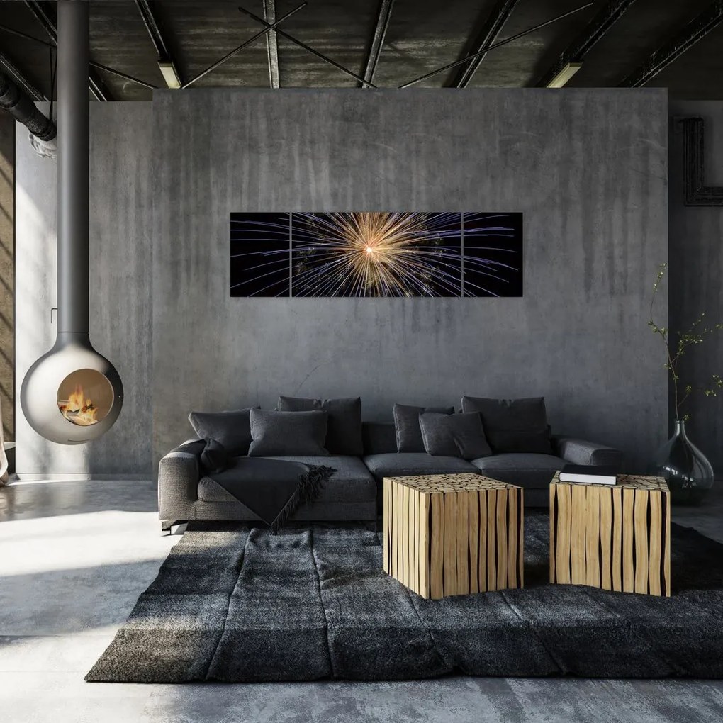 Obraz fajerwerków (170x50 cm)