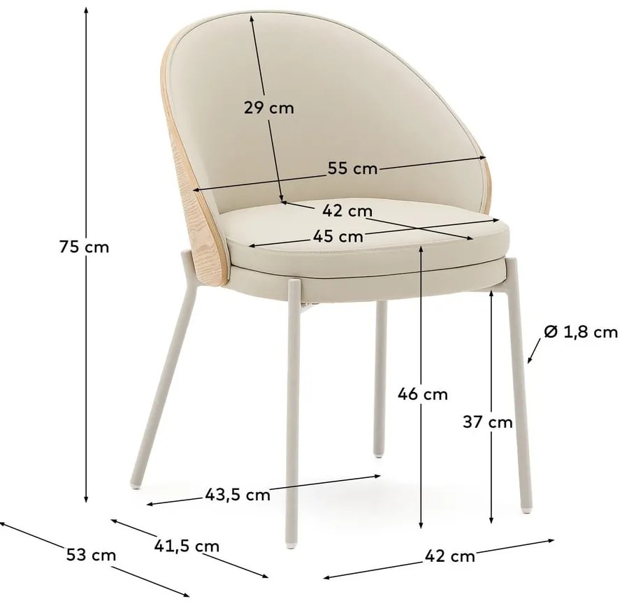 Kremowe krzesło Eamy – Kave Home