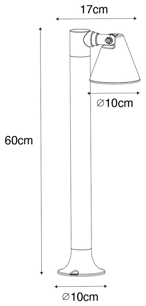 Zewnetrzna Nowoczesny słupek zewnętrzny rdzawy brąz 60 cm IP44 regulowany - Ciara Nowoczesny Oswietlenie zewnetrzne