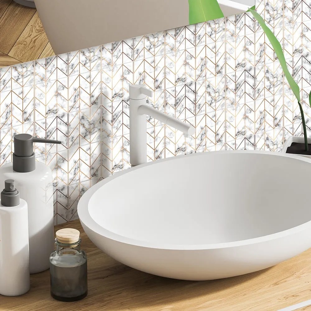 Zestaw naklejek na kafelki 9 szt. 15x15 cm Marble – Ambiance