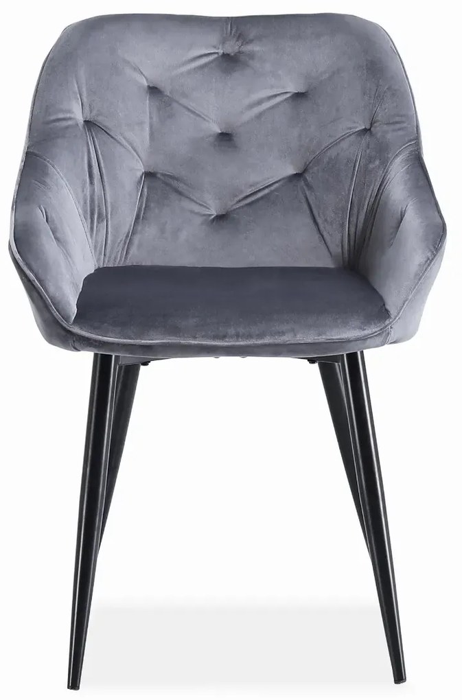 Krzesło tapicerowane K487 VELVET szare HALMAR