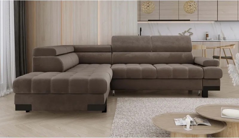 Narożnik SELVA L z funkcją spania i pojemnikiem SALVADOR 03 WERSAL