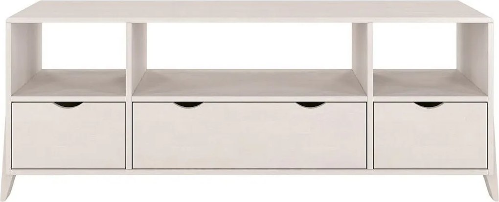 Drewniana szafka Rtv bukowa Gdynia na nóżkach/Biały