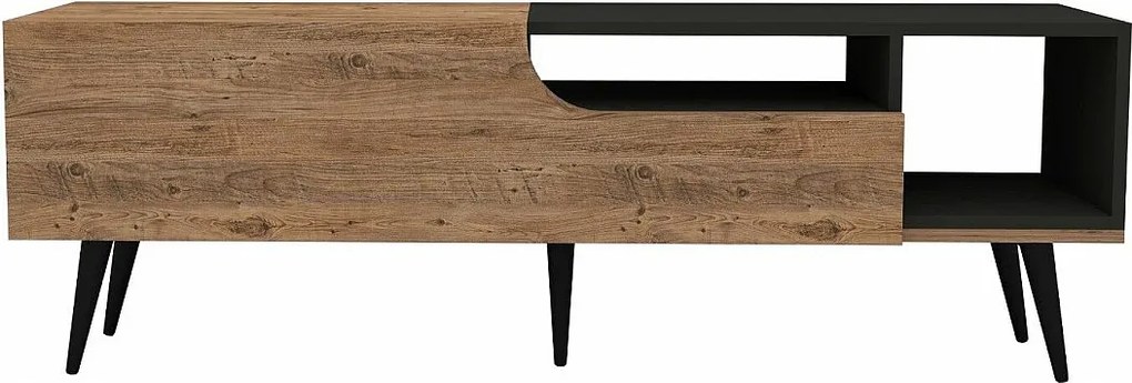 Stojak pod telewizor – 150 x 29,6 x 49,6 cm – Sosna atlantycka i antracyt – Płyta wiórowa pokryta melaminą