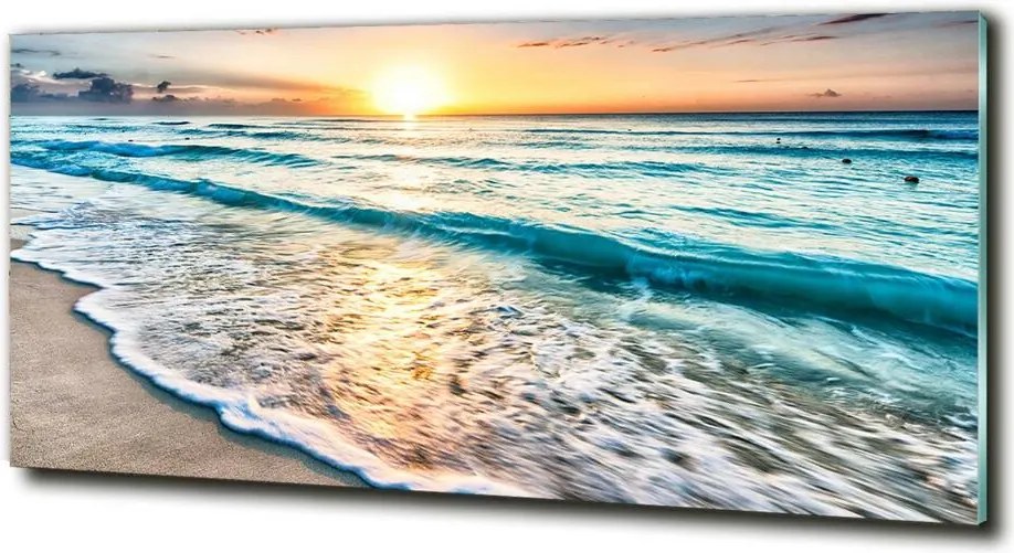 Foto obraz szklany Zachód słońca plaża