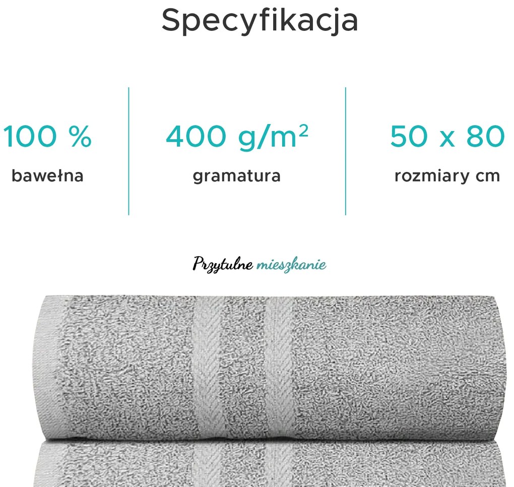 Ręcznik BASIC ORNAMENT 50 x 80 cm jasnoszary, 100% bawełna