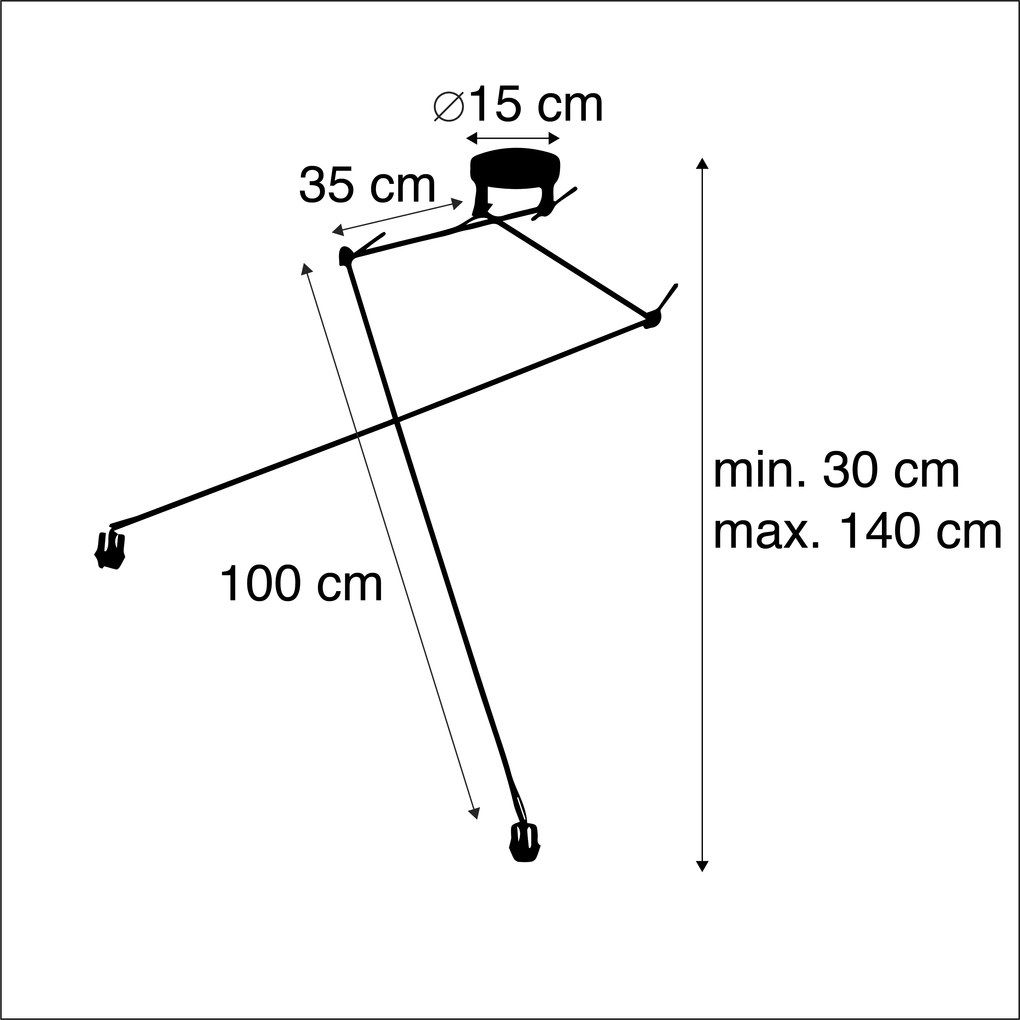 Lampa wisząca regulowana stal bez klosza - Blitz II