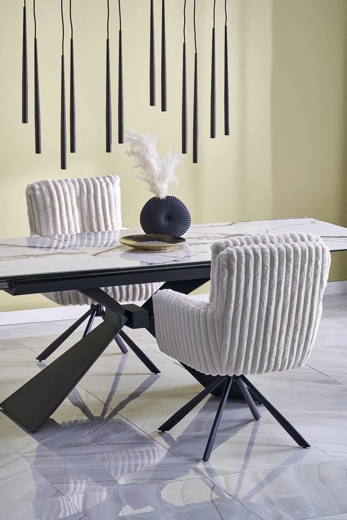 Rozkładany stół Luciano Halmar efekt białego marmuru