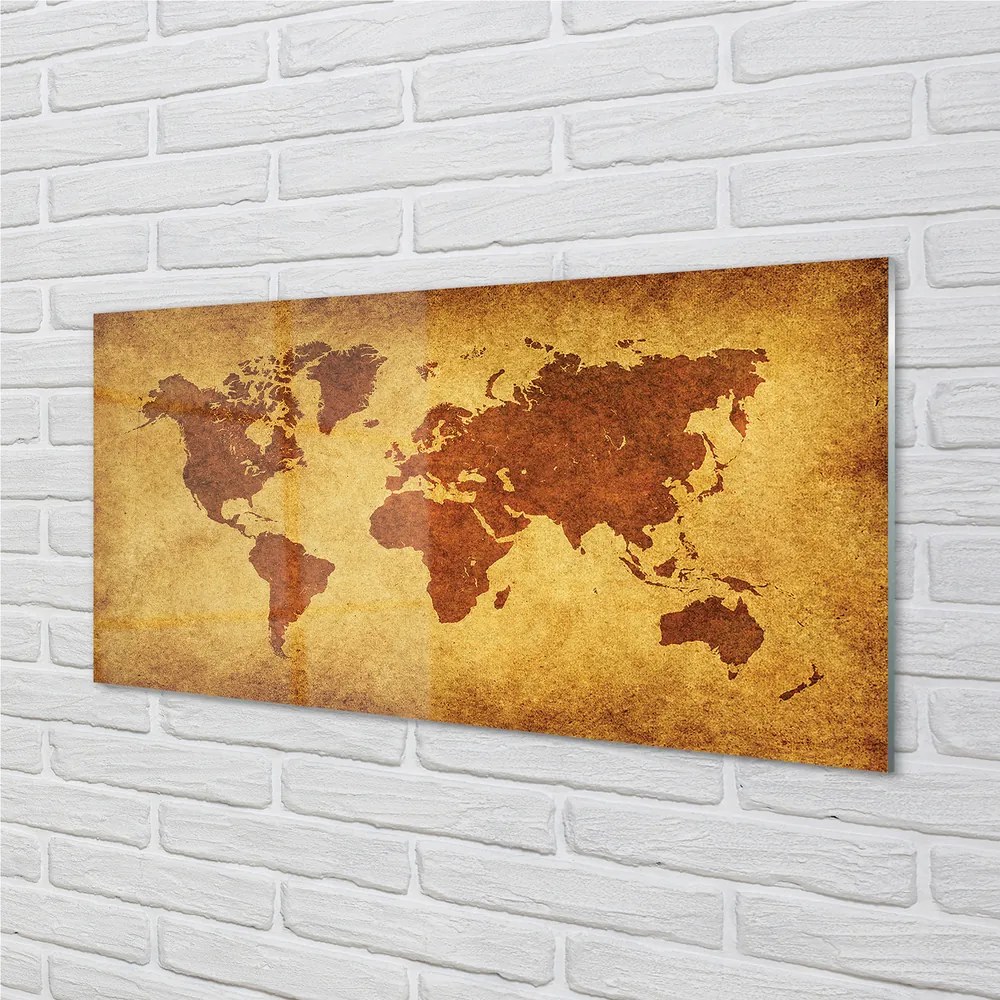 Szklany Panel Stara brązowa mapa