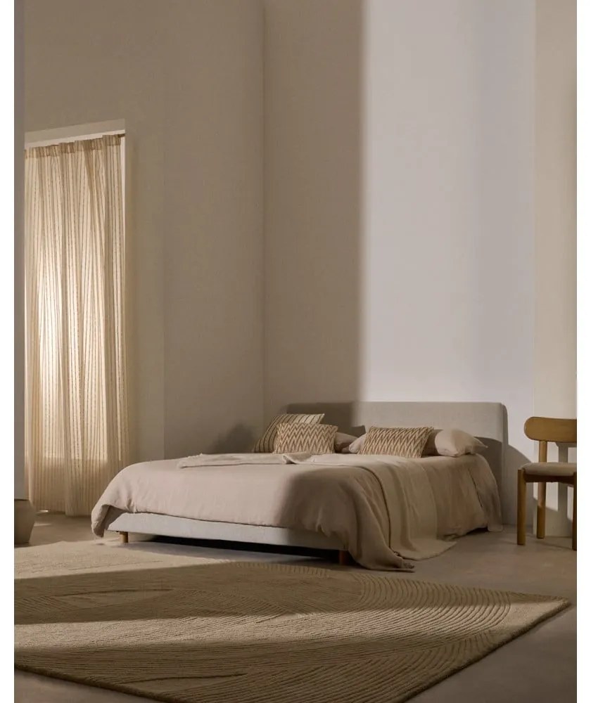 Szare tapicerowane łóżko dwuosobowe bez stelaża 180x200 cm Valma – Kave Home