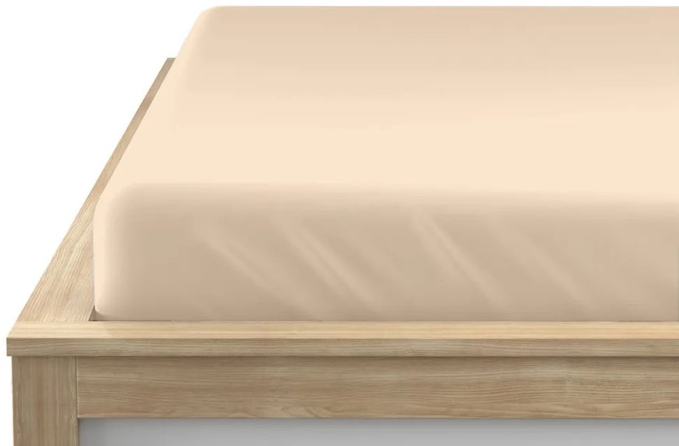 PrzytulneMieszkanie.pl Prześcieradło jersey jasnobeżowe 90 x 200 cm