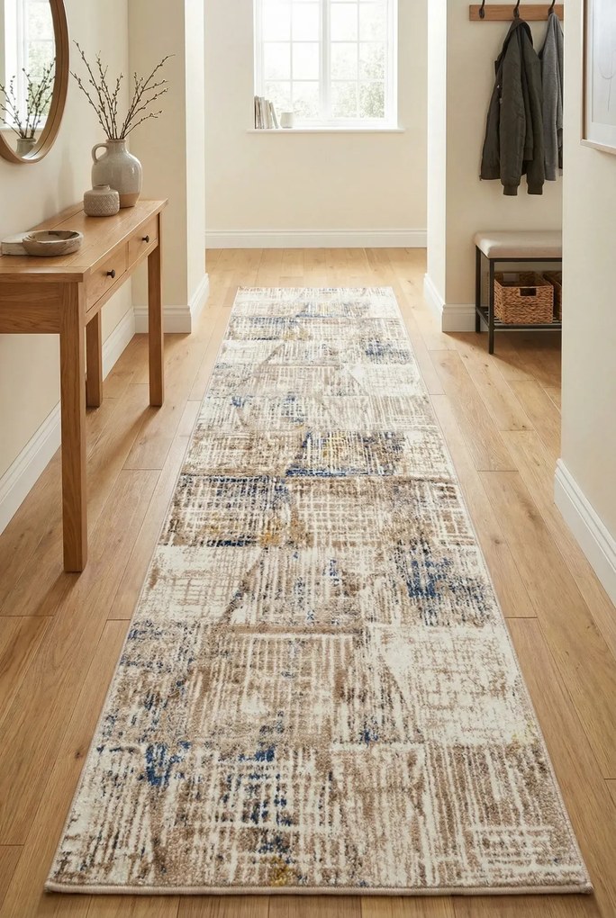 Beżowy chodnik na metry w trójkąty N9-A57