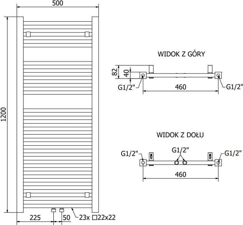 Mexen Pluton grzejnik elektryczny 1200 x 500 mm, 600 W, biały - W106-1200-500-2600-20