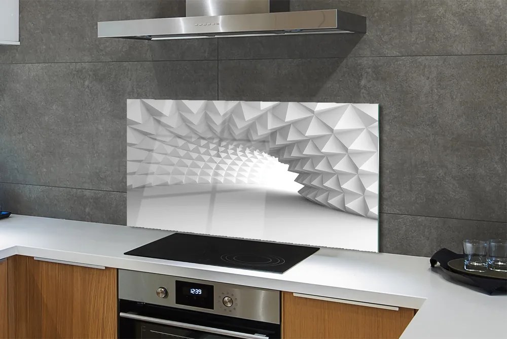 Panel szklany do Kuchni Tunel ze Stożków 3D