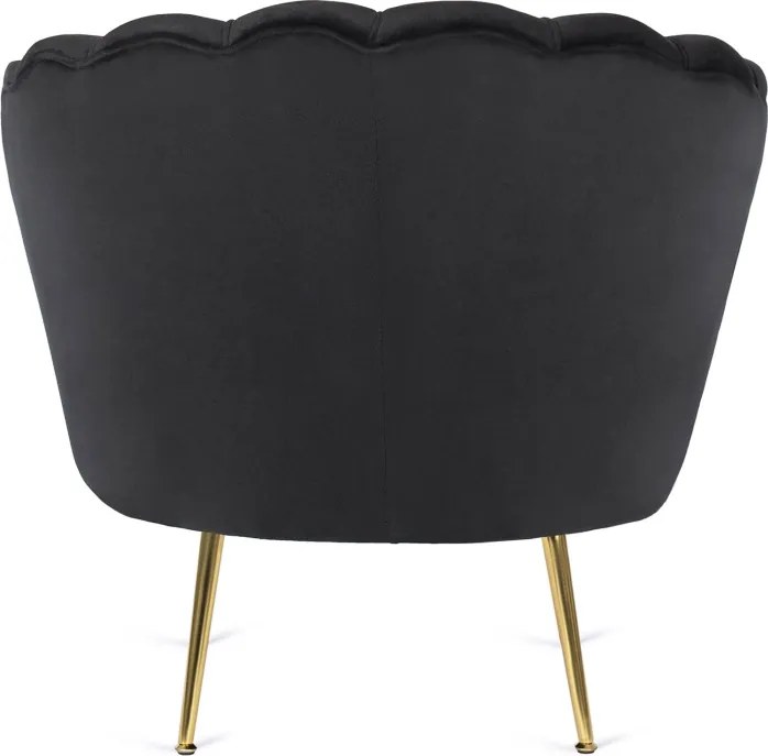 Fotel Wypoczynkowy do Salonu ANGEL Muszelka Czarny Welurowy Nowoczesny