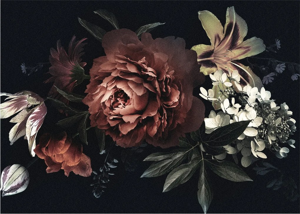 Obraz - Ciemne kwiaty (70x50 cm)
