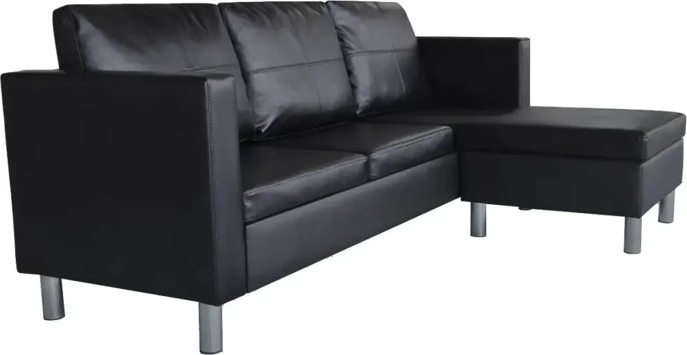 Czarna elegancka sofa 3-osobowa B4-B98