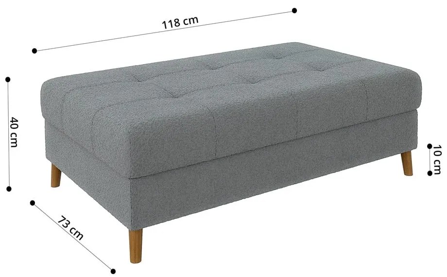 Szary podnóżek z materiału bouclé Ariella – Ropez