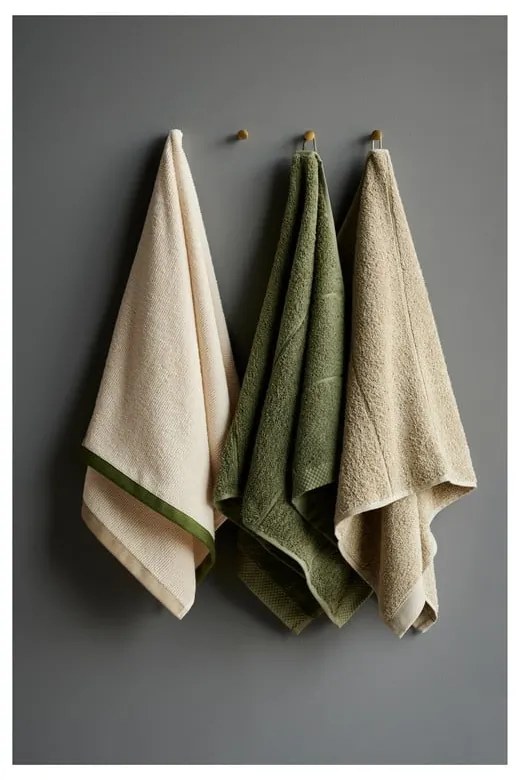 Jasnozielony bawełniany ręcznik kąpielowy frotte 70x140 cm Line – Södahl