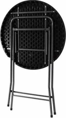 Okrągły stół ogrodowy - rattanowy wygląd 110 cm - czarny