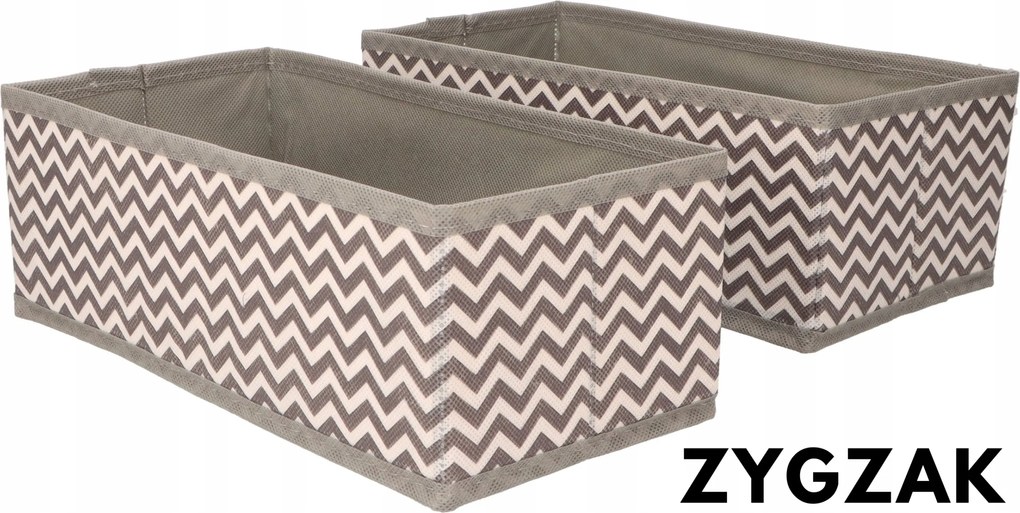 Organizer tekstylny Zygzak 28x14x10 cm komplet 2 sztuk do szafy domu biura
