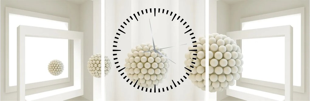 Obraz -Spojrzenie do wnętrza - abstrakcja (z zegarem) (90x30 cm)