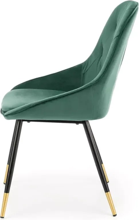 Krzesło Emerald – eleganckie, tapicerowane z nowoczesnym designem, na metalowych nogach