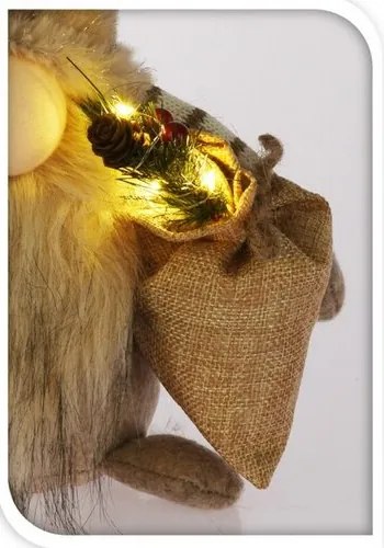 Skrzat bożonarodzeniowy z oświetleniem LED Henri, 14 x 38 x 21 cm