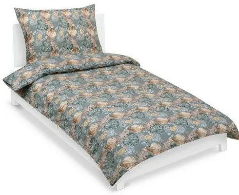 Bellatex Pościel bawełniana Monstera, róże szary,140 x 200 cm, 70 x 90 cm