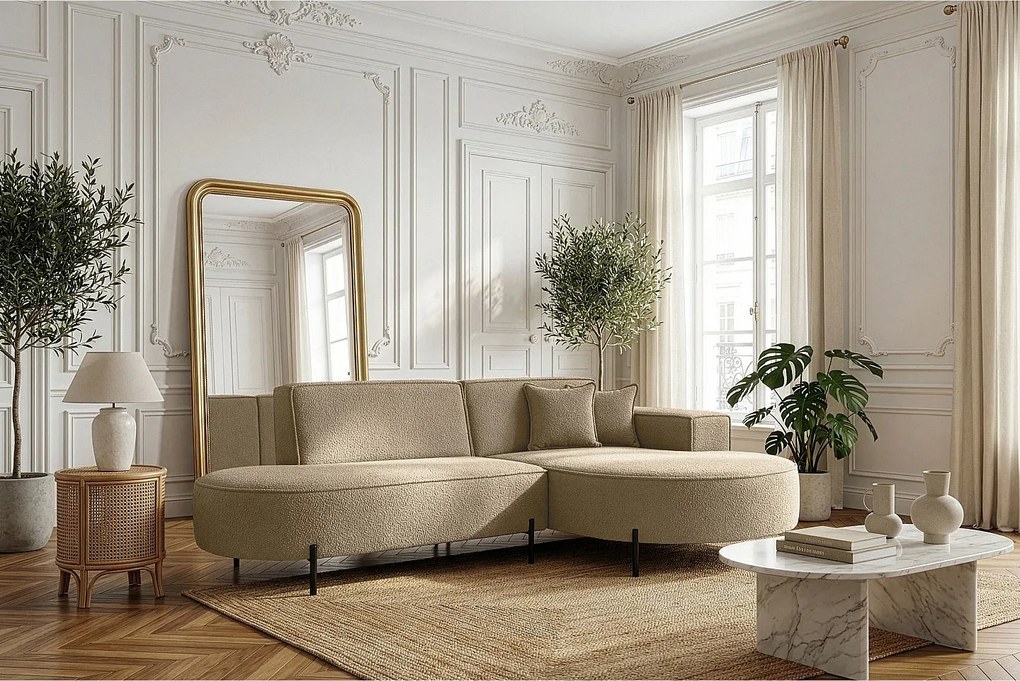 Narożnik Parma Studio Hills, do salonu, Quelle, prawy, ciemny beż (18)